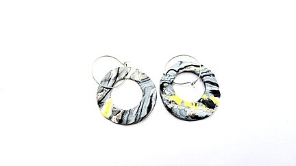 Hoop earrings in mixed and warren clay by Sandgate Ceramic 