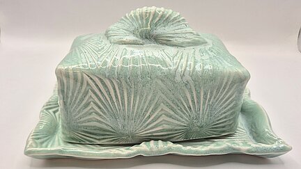 Butterdish by Sandgate Ceramic in green