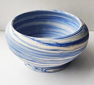 Rosalie Morris Parian blue bowl Sandgate Ceramic