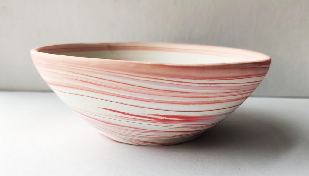 Sandgate ceramic pink & white bowl Parian clay